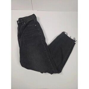 American Eagle Black Ripped Relaxed Mom Jeans 00 x-short